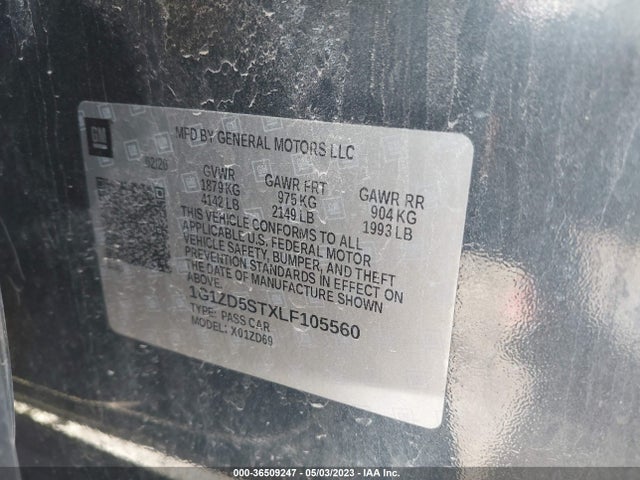 Chevrolet MALIBU LT 2020 1G1ZD5STXLF105560 Image 9