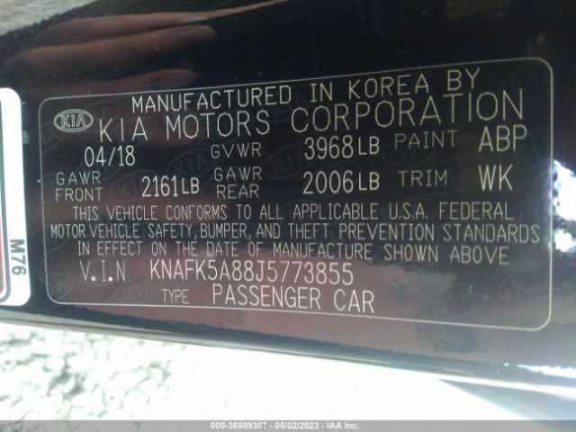 KNAFK5A88J5773855 KIA Forte5 Lx