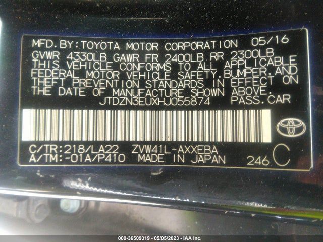 Toyota Prius V Two/five/three/four 2017 JTDZN3EUXHJ055874 Image 11