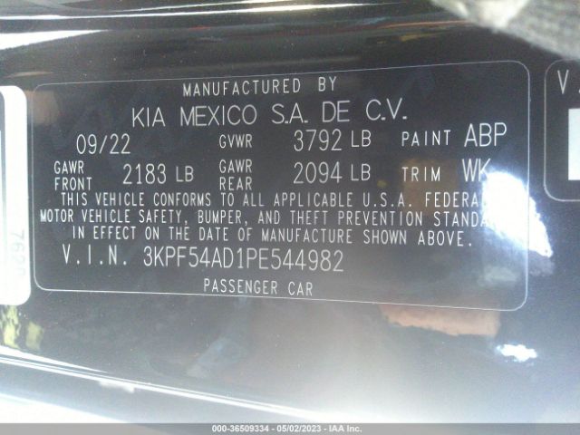 3KPF54AD1PE544982 KIA Forte Gt-line