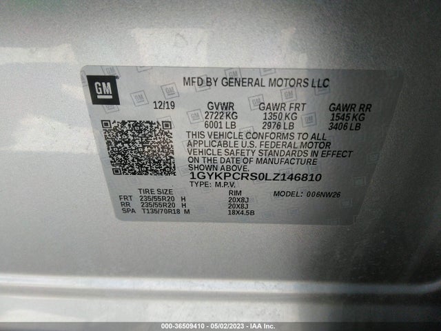 1GYKPCRS0LZ146810 Cadillac Xt6 Fwd Premium Luxury