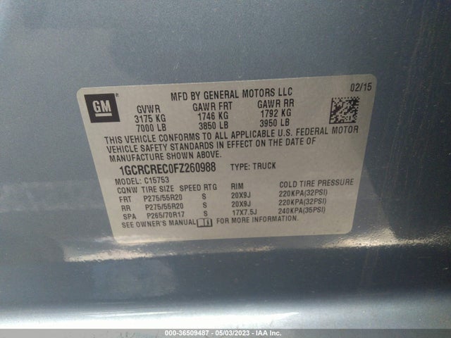 Chevrolet Silverado 1500 Lt 2015 1GCRCREC0FZ260988 Image 11