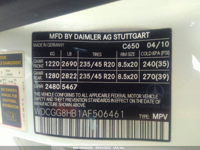 2010 MERCEDES-BENZ GLK-CLASS GLK 350 VIN: WDCGG8HB1AF506461