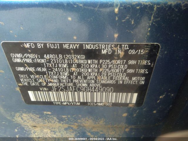 JF2SJAFC9GH449090 Subaru Forester 2.5i Premium