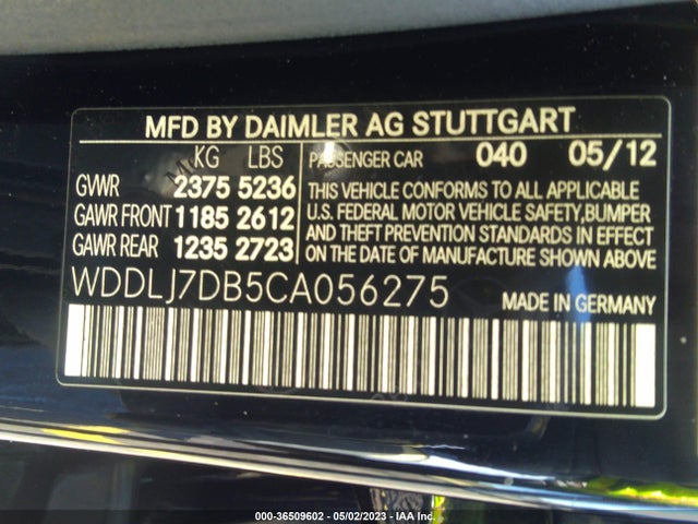Продаж на аукціоні авто 2012 Mercedes-benz Cls-class Cls 550, vin: WDDLJ7DB5CA056275, номер лоту: 36509602