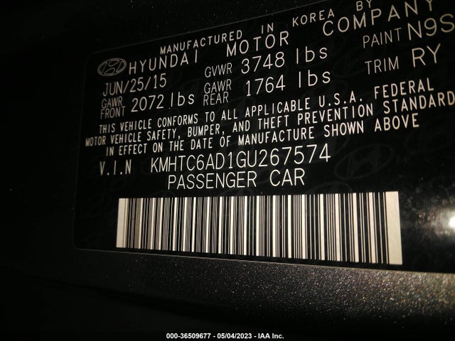 Hyundai VELOSTER 2016 KMHTC6AD1GU267574 Image 10