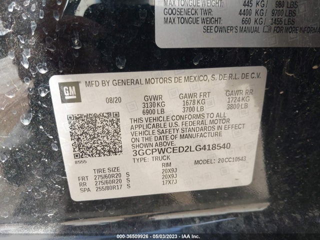 Chevrolet Silverado 1500 Lt 2020 3GCPWCED2LG418540 Image 9