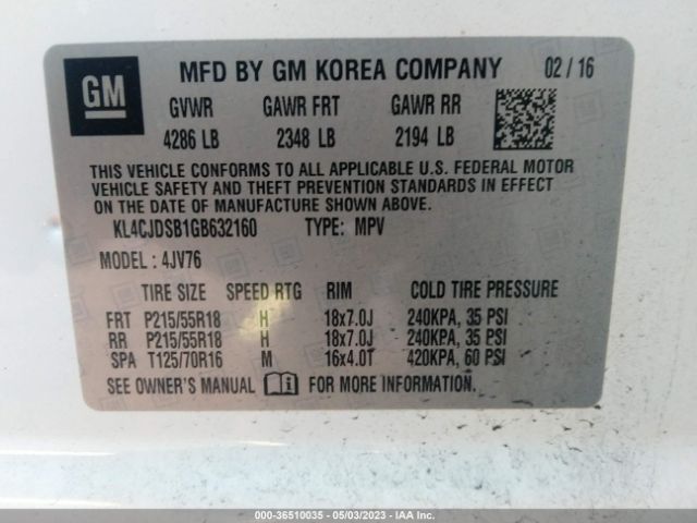 KL4CJDSB1GB632160 Buick Encore Premium