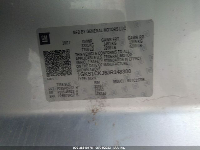 1GKS1CKJ6JR148300 GMC YUKON DENALI