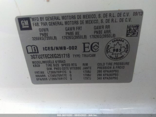 3GTU2TEC2EG251718 GMC SIERRA 1500