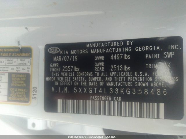 5XXGT4L33KG358486 KIA Optima Lx