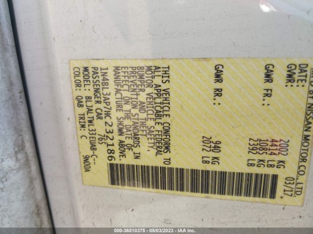 1N4BL3AP7HC232186 Nissan Altima 3.5 Sl