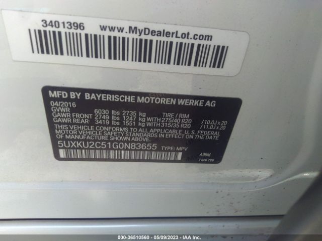 5UXKU2C51G0N83655 BMW X6 Xdrive35i