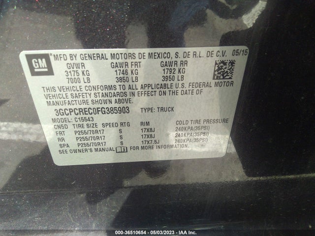 Chevrolet Silverado 1500 Lt 2015 3GCPCREC0FG385903 Image 10