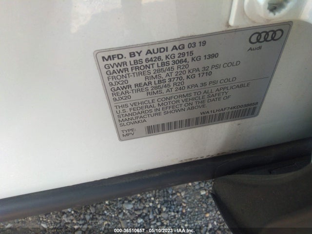 WA1LHAF74KD038658 Audi Q7 Premium Plus