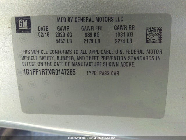 Chevrolet Camaro 1ss 2016 1G1FF1R7XG0147265 Image 9