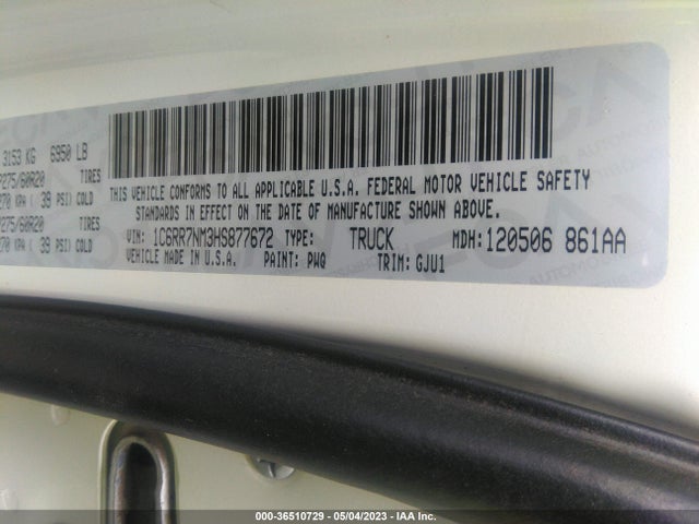 1C6RR7NM3HS877672 RAM 1500 Laramie