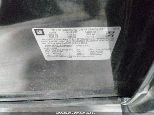 Chevrolet EQUINOX LT 2014 2GNFLGEK0E6249554 Image 9
