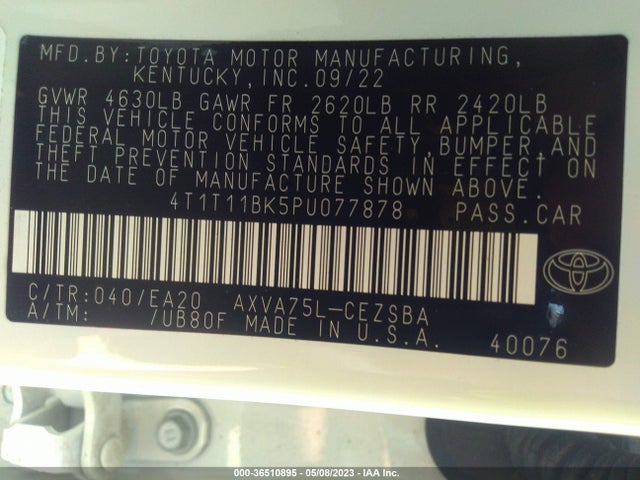 Toyota CAMRY SE 2023 4T1T11BK5PU077878 Image 10