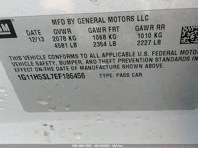 Chevrolet MALIBU LTZ 2014 1G11H5SL7EF186456 Image 9