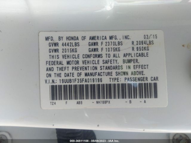 19UUB1F35FA019196 Acura TLX