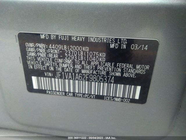 JF1VA1A62F9805374 Subaru WRX