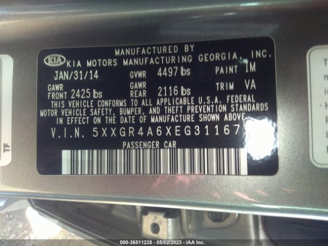 5XXGR4A6XEG311679 KIA Optima Sx Turbo