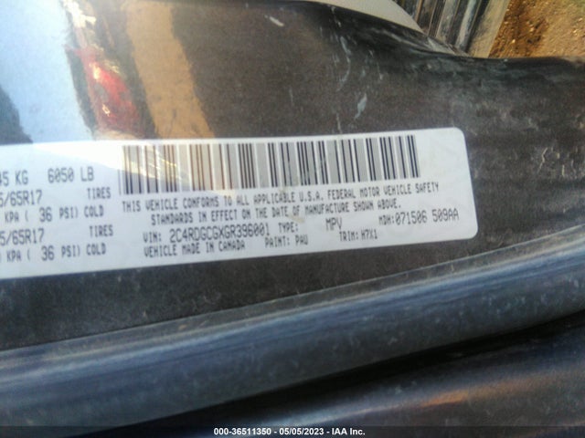 Dodge Grand Caravan Sxt 2016 2C4RDGCGXGR396001 Image 9