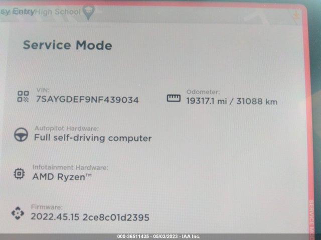 7SAYGDEF9NF439034 Tesla Model Y Performance
