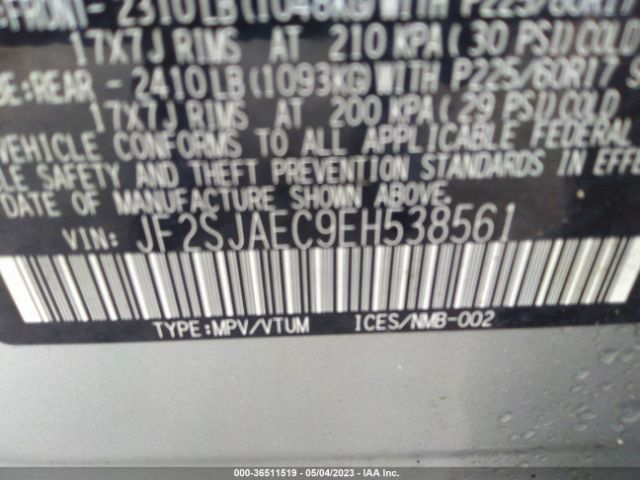 JF2SJAEC9EH538561 Subaru Forester 2.5i Premium