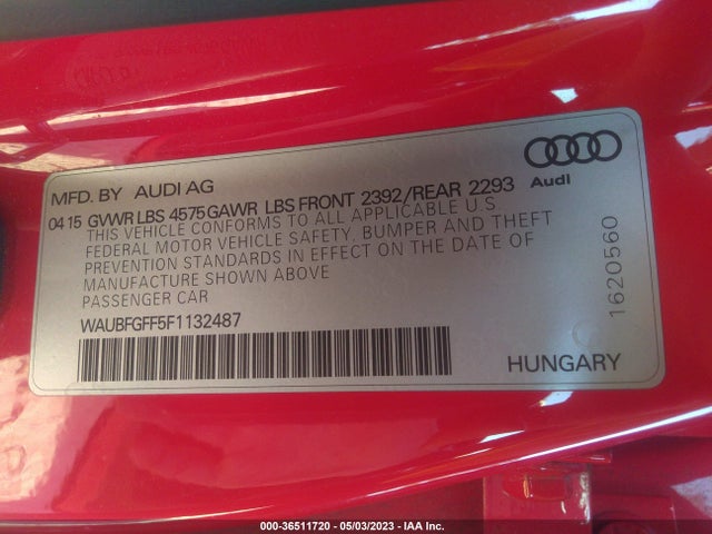 WAUBFGFF5F1132487 Audi S3/a3 2.0t Premium