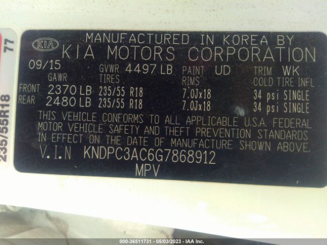 KNDPC3AC6G7868912 KIA Sportage Ex
