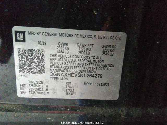 Chevrolet EQUINOX LS 2019 3GNAXHEV5KL264279 Image 9