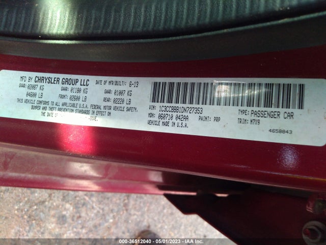 Продажа на аукционе авто 2013 Chrysler 200 Touring, vin: 1C3CCBBB1DN727353, номер лота: 36512040