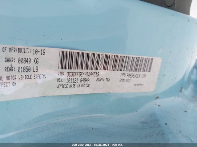 2017 Fiat 500e, VIN: 3C3CFFGE4HT544519