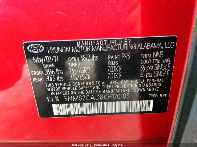 Hyundai Santa Fe Se 2019 5NMS2CAD8KH120105 Image 11