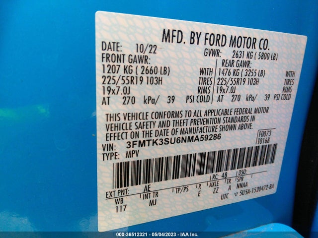 Ford Mustang Mach-e Premium 2022 3FMTK3SU6NMA59286 Image 9