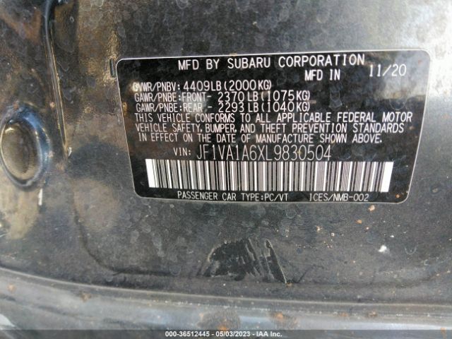JF1VA1A6XL9830504 Subaru WRX
