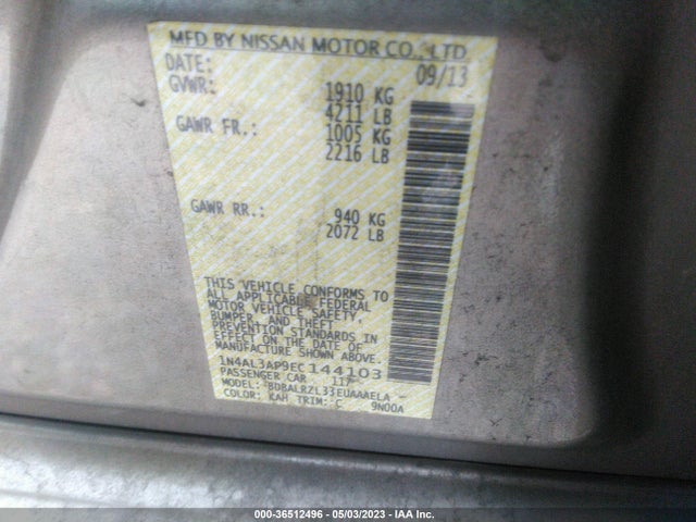 2014 NISSAN ALTIMA 2.5 S VIN: 1N4AL3AP9EC144103