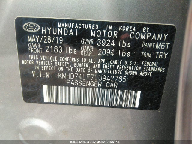 Hyundai ELANTRA SE 2020 KMHD74LF7LU942785 Image 9