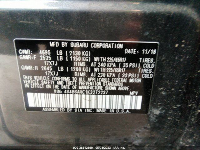 4S4BSAHC1K3272237 Subaru Outback Premium