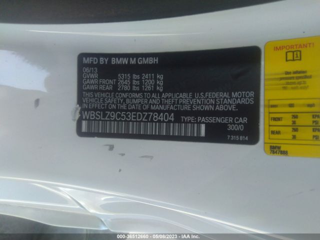 WBSLZ9C53EDZ78404 BMW M6