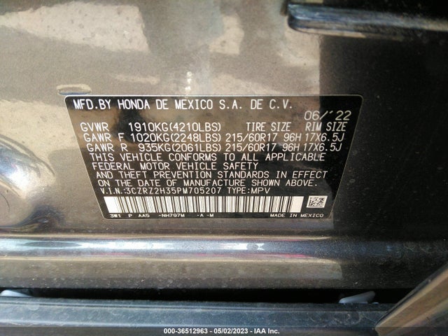Honda HR-V LX 2023 3CZRZ2H35PM705207 Image 10
