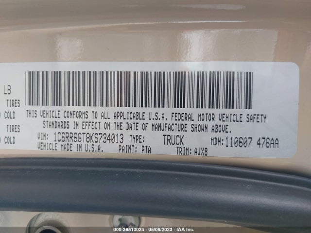 1C6RR6GT8KS734013 RAM 1500 Classic Warlock