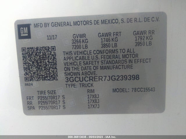 Chevrolet Silverado 1500 Lt 2018 3GCUCRER7JG239398 Image 9
