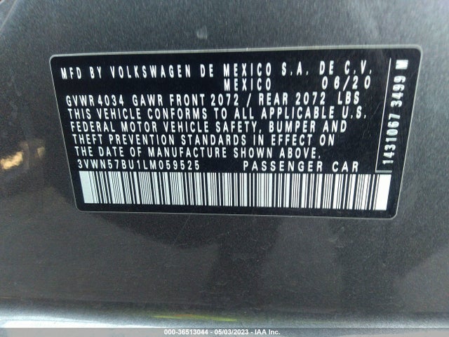 3VWN57BU1LM059525 Volkswagen Jetta S/r-line