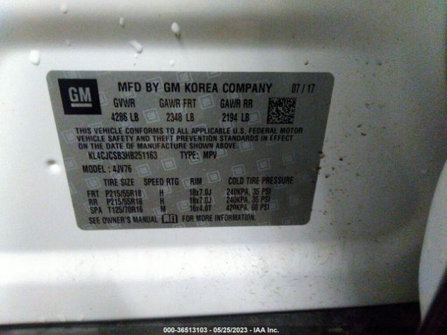 KL4CJCSB3HB251163 Buick Encore Essence