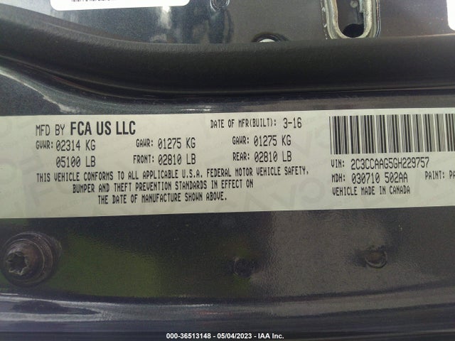 2C3CCAAG5GH229757 Chrysler 300 Limited