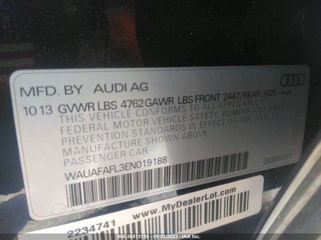 WAUAFAFL3EN019188 Audi A4 PREMIUM