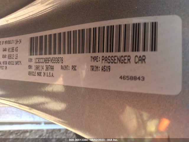 1C3CCCAB9FN593878 Chrysler 200 Limited